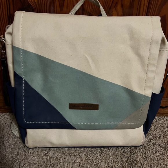 Petunia Pickle Bottom blue boxy backpack